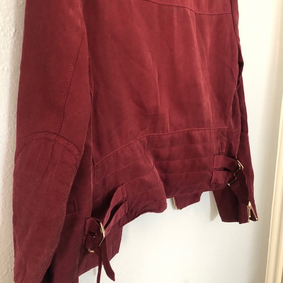 Maroon Moto Jacket - Picture 3 of 7